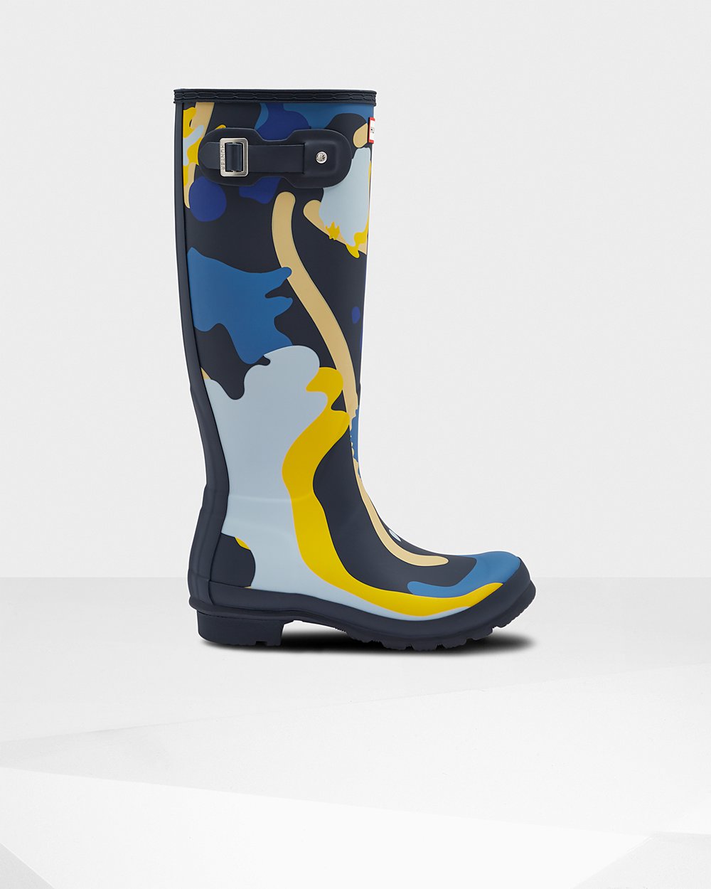 Womens Tall Rain Boots - Hunter Original Rockpool Camo (08IPVUAKS) - Navy Camo